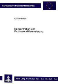 Book Cover for Konzentration Und Profitratendifferenzierung by Eckhard Hein