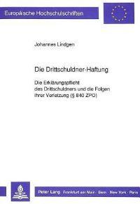 Book Cover for Die Drittschuldner-Haftung by Johannes Lindgen