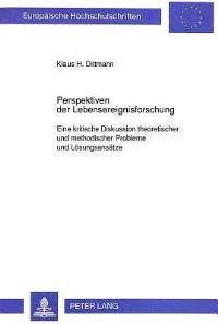 Book Cover for Klaus H. Dittmann: Perspektiven Der Lebensereignisforschung by Ralf W Dittmann