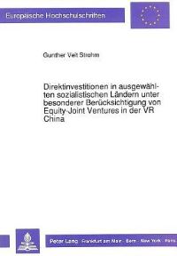 Book Cover for Direktinvestitionen in Ausgewahlten Sozialistischen Landern Unter Besonderer Berucksichtigung Von Equity-Joint Ventures in Der VR China by Gunther Veit Strohm