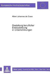 Book Cover for Gestaltung Beruflicher Erstausbildung in Unternehmungen by 