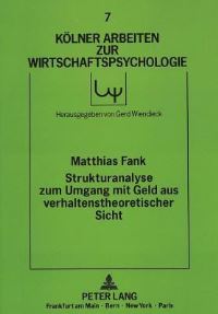Book Cover for Strukturanalyse Zum Umgang Mit Geld Aus Verhaltenstheoretischer Sicht by Matthias Fank