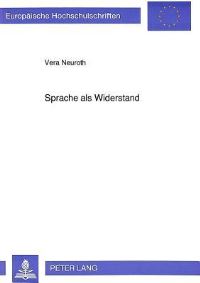 Book Cover for Sprache Als Widerstand by Vera Neuroth