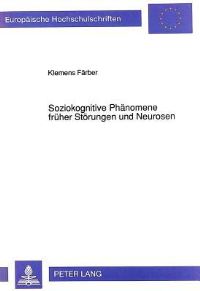 Book Cover for Soziokognitive Phanomene Fruher Storungen Und Neurosen by Klemens Faerber