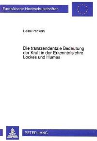 Book Cover for Die Transzendentale Bedeutung Der Kraft in Der Erkenntnislehre Lockes Und Humes by Helke Panknin