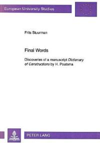 Book Cover for Final Words by Frits Stuurman