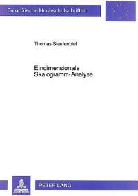 Book Cover for Eindimensionale Skalogramm-Analyse by Thomas Staufenbiel