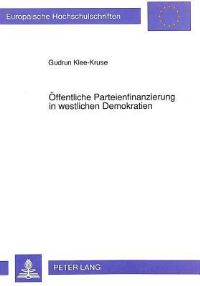 Book Cover for Offentliche Parteienfinanzierung in Westlichen Demokratien by Gudrun KleeKruse