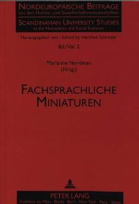 Book Cover for Fachsprachliche Miniaturen by Marianne Nordman