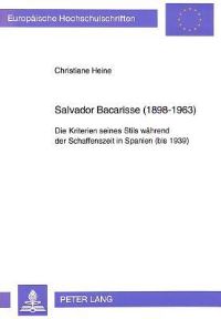 Book Cover for Salvador Bacarisse (1898-1963) by Christiane Heine