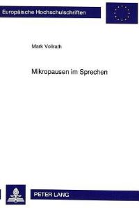 Book Cover for Mikropausen Im Sprechen by Mark Vollrath