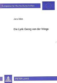 Book Cover for Die Lyrik Georg Von Der Vrings by Jens Aden
