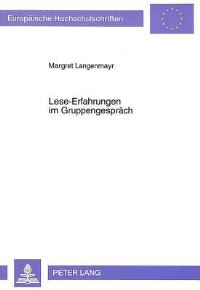 Book Cover for Lese-Erfahrungen Im Gruppengesprach by Margret Langenmayr