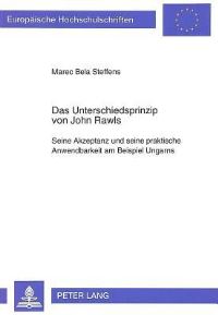 Book Cover for Das Unterschiedsprinzip Von John Rawls by Marec Bela Steffens