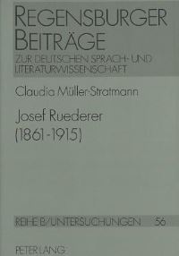 Book Cover for Josef Ruederer (1861 - 1915) by Claudia MüllerStratmann