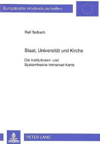 Book Cover for Staat, Universitat Und Kirche by Ralf Selbach