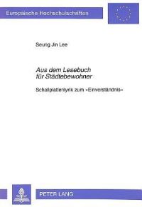 Book Cover for Aus Dem Lesebuch Fur Stadtebewohner by Seung Jin Lee