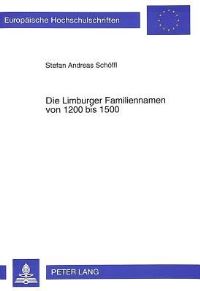 Book Cover for Die Limburger Familiennamen Von 1200 Bis 1500 by Stefan Andreas Schöffl