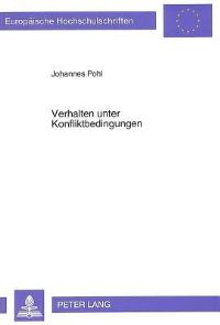 Book Cover for Verhalten Unter Konfliktbedingungen by Johannes Pohl