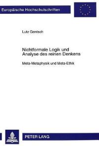 Book Cover for Nichtformale Logik Und Analyse Des Reinen Denkens by Lutz Gentsch