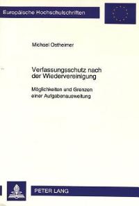 Book Cover for Verfassungsschutz Nach Der Wiedervereinigung by Michael Ostheimer