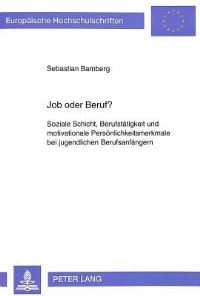 Book Cover for Job Oder Beruf? by Sebastian Bamberg