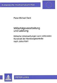 Book Cover for Mißerfolgsverarbeitung Und Leistung by PeterMichael Sack