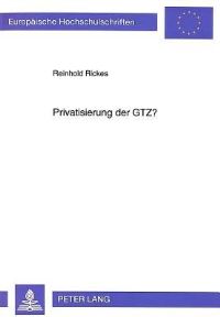 Book Cover for Privatisierung Der GTZ? by Reinhold Rickes
