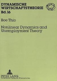 Book Cover for Nonlinear Dynamics and Unemployment Theory by Boe Thio