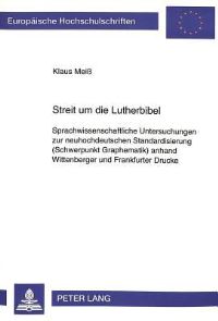 Book Cover for Streit Um Die Lutherbibel by Klaus Meiß