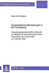 Book Cover for Organisationsveranderungen in Der Verwaltung by HansUlrich Misera