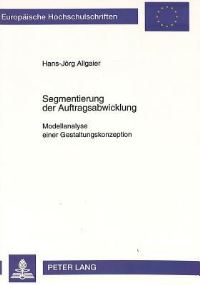 Book Cover for Segmentierung Der Auftragsabwicklung by Hans-Jörg Allgaier