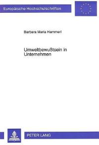 Book Cover for Umweltbewußtsein in Unternehmen by Barbara Maria Hammerl