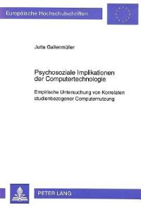 Book Cover for Psychosoziale Implikationen Der Computertechnologie by Jutta Gallenmüller