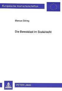 Book Cover for Die Beweislast Im Sozialrecht by Marcus Göring