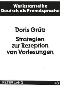 Book Cover for Strategien Zur Rezeption Von Vorlesungen by Doris Grütz