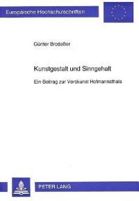 Book Cover for Kunstgestalt Und Sinngehalt by Günter Brodeßer