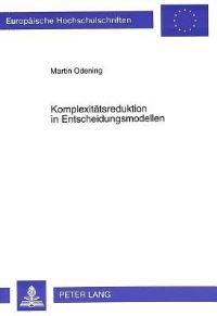 Book Cover for Komplexitatsreduktion in Entscheidungsmodellen by Martin Odening