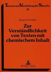 Book Cover for Zur Verstandlichkeit Von Texten Mit Chemischem Inhalt by Susanne Schüttler