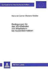 Book Cover for Bedingungen Fur Das Wohlbefinden Von Mitarbeitern Bei Auslandseinsatzen by 