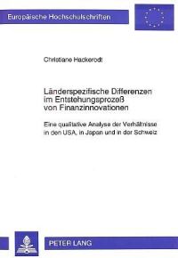Book Cover for Landerspezifische Differenzen Im Entstehungsprozeß Von Finanzinnovationen by Christiane Hackerodt