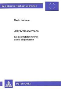 Book Cover for Jakob Wassermann by Martin Neubauer