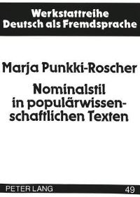 Book Cover for Nominalstil in Popularwissenschaftlichen Texten by Marja PunkkiRoscher