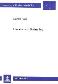 Book Cover for Literatur Nach Stalins Tod by Eckhard Thiele