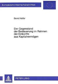 Book Cover for Der Gegenstand Der Besteuerung Im Rahmen Der Einkunfte Aus Kapitalvermogen by Bernd Halfar