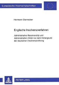 Book Cover for Englische Insolvenzverfahren by Hermann Starnecker