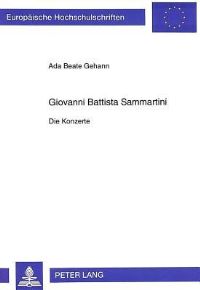 Book Cover for Giovanni Battista Sammartini by Ada Beate Gehann