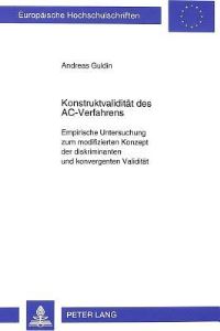Book Cover for Konstruktvaliditat Des AC-Verfahrens by Andreas Guldin