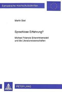 Book Cover for Sprachlose Erfahrung? by Martin Sexl