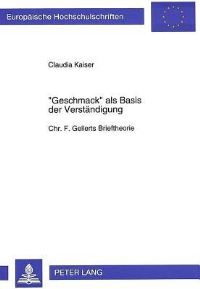 Book Cover for «Geschmack>> Als Basis Der Verstandigung by Claudia Kaiser